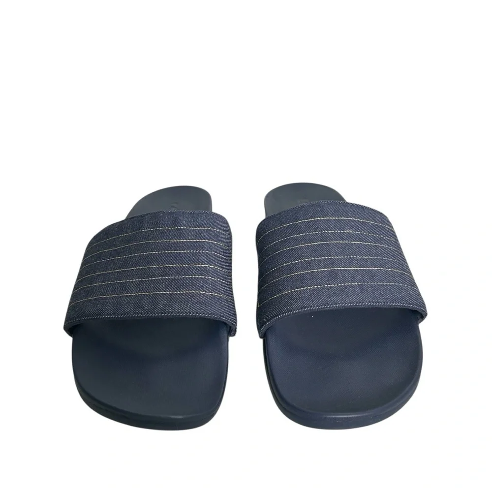 Adidas Adilette Comfort Slide Sandal Denim Navy Blue Men's Size 18